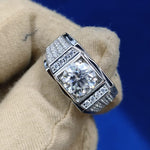 Load image into Gallery viewer, Luxury Moissanite Engagement Ring 1.18ct Round Cut Moissanite Men Ring
