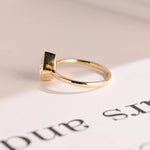 Load image into Gallery viewer, Solid Gold Pear Moissanite Engagement Ring with Bezel, Dainty Ring, RS-233 image 8