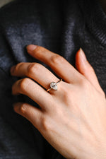 Load image into Gallery viewer, Solid Gold Pear Moissanite Engagement Ring with Bezel, Dainty Ring, RS-233 image 4