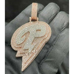 Load image into Gallery viewer, Custom Pendant Moissanite | Custom Moissanite Pendant |  P Custom Letter Pendant
