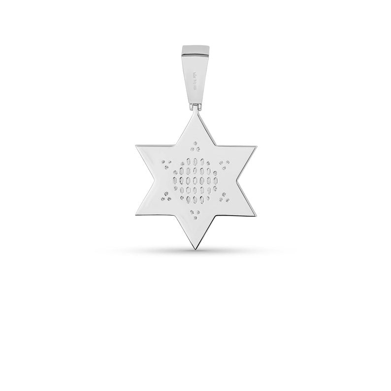 Hip Hop Pendant Silver, 4.24 ct Star 