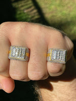Load image into Gallery viewer, The Baguette Classic Iced Out Ring - 14k Gold Vermeil 925 Silver - Baguette CZ Stones - Great Mens Bust Down Hip Hop Ring
