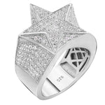 Load image into Gallery viewer, MOISSANITE Star Ring For Men - Passes Diamond Tester - Real Solid 925 Silver - Iconic Bust Down Hip Hop Rapper Ring
