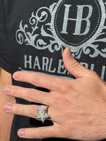 Load image into Gallery viewer, MOISSANITE Star Ring For Men - Passes Diamond Tester - Real Solid 925 Silver - Iconic Bust Down Hip Hop Rapper Ring

