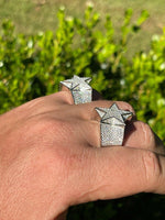 Load image into Gallery viewer, MOISSANITE Star Ring For Men - Passes Diamond Tester - Real Solid 925 Silver - Iconic Bust Down Hip Hop Rapper Ring
