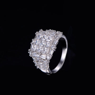 Princess Cut Iced Out Moissanite Hip Hop Ring 925 Silver Iced Out Ring
