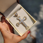 Load image into Gallery viewer, Moissanite Jesus Pendant, Moissanite Cross Pendant
