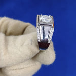 Load image into Gallery viewer, Luxury Moissanite Engagement Ring 1.18ct Round Cut Moissanite Men Ring
