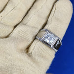 Load image into Gallery viewer, Luxury Moissanite Engagement Ring 1.18ct Round Cut Moissanite Men Ring
