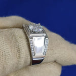 Load image into Gallery viewer, Luxury Moissanite Engagement Ring 1.18ct Round Cut Moissanite Men Ring
