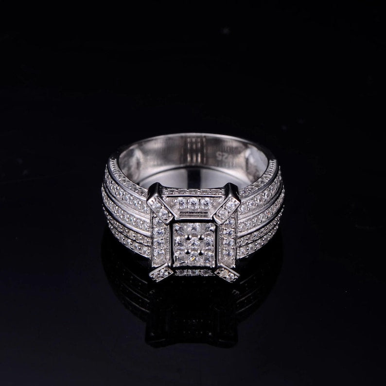 1.60 ct Moissanite Ring Iced Out