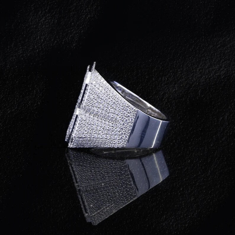 Hip Hop Initial Letter 'B' Iced Out Ring