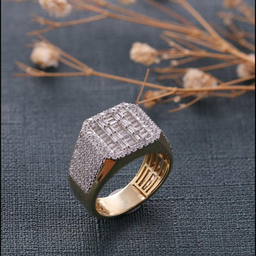 Men's Baguette Diamond Ring, Custom Iced Out Ring