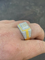 Load image into Gallery viewer, The Baguette Classic Iced Out Ring - 14k Gold Vermeil 925 Silver - Baguette CZ Stones - Great Mens Bust Down Hip Hop Ring
