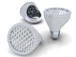 Load image into Gallery viewer, Iced Out Round Cut Halfway Baguette Set Ring
