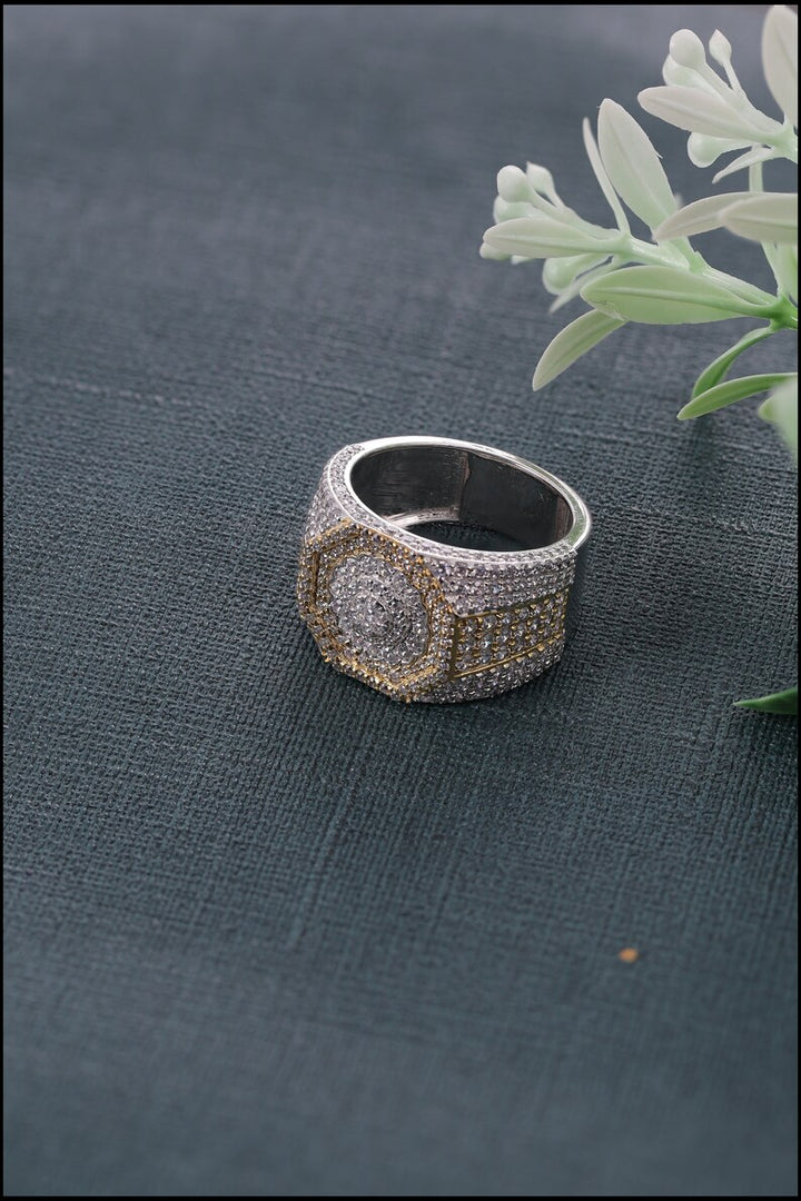 Two Tone Iced Out Ring