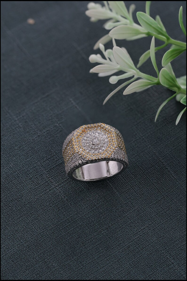 Two Tone Iced Out Ring