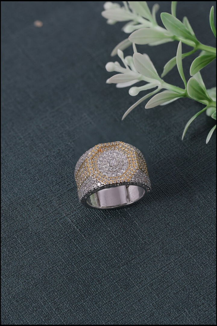 Two Tone Iced Out Ring