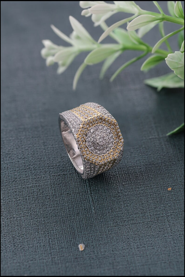 Two Tone Iced Out Ring
