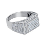 Load image into Gallery viewer, 1.60 Cts Men&#39;s Iced Out Ring, Hip Hop Round &amp; Baguette Cut Moissanite
