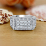 Load image into Gallery viewer, 1.60 Cts Men&#39;s Iced Out Ring, Hip Hop Round &amp; Baguette Cut Moissanite
