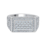 Load image into Gallery viewer, 1.60 Cts Men&#39;s Iced Out Ring, Hip Hop Round &amp; Baguette Cut Moissanite
