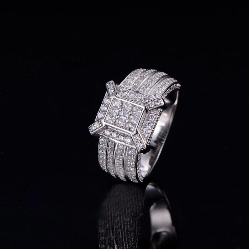 1.60 ct Moissanite Ring Iced Out