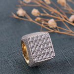 Load image into Gallery viewer, Iced Out Ring For Men Square Shape Yellow Gold Plated
