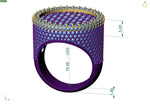 Load image into Gallery viewer, Iced Out Round Cut Halfway Baguette Set Ring
