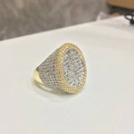 Load image into Gallery viewer, Iced Out Round Cut Halfway Baguette Set Ring

