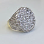 Load image into Gallery viewer, Iced Out Round Cut Halfway Baguette Set Ring
