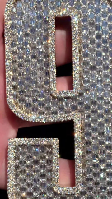 Emerald cut VVS1 Moissanite Layered Number 