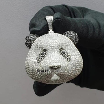 Customized 3D Panda Moissanite Pendant