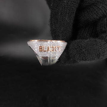 G Moissanite Diamond Iced Out Ring