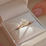 Load image into Gallery viewer, 1.53 Ct Emerald Cut Moissanite Engagement Ring, Emerald Cut Ring, Moissanite Engagement Ring, Solitaire Emerald Cut Ring image 4