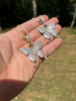 Load image into Gallery viewer, Custom Moissanite Pendant, Butterfly Iced Out Pendant
