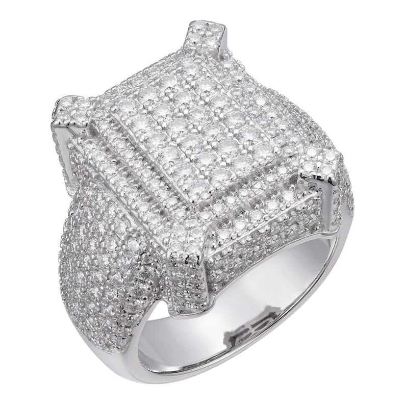 Moissanite Lit Legend Iced Out Ring - 925 Silver