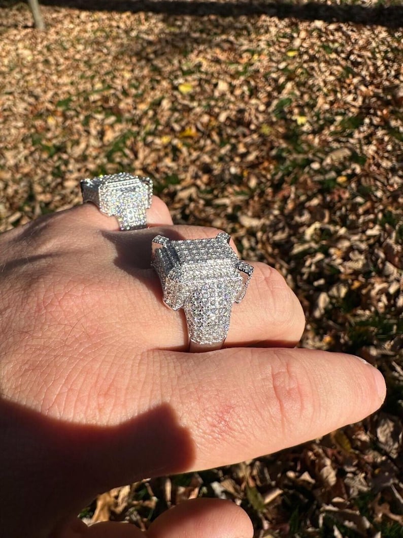 Moissanite Lit Legend Iced Out Ring - 925 Silver