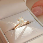 Load image into Gallery viewer, 1.53 Ct Emerald Cut Moissanite Engagement Ring, Emerald Cut Ring, Moissanite Engagement Ring, Solitaire Emerald Cut Ring image 5