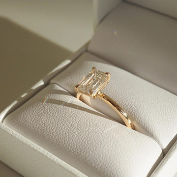 1.53 Ct Emerald Cut Moissanite Engagement Ring, Emerald Cut Ring, Moissanite Engagement Ring, Solitaire Emerald Cut Ring image 1