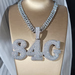 Load image into Gallery viewer, S4G Hip Hop Custom Large Name Pendant, Iced Out Diamond Nameplate Necklace
