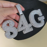 Load image into Gallery viewer, S4G Hip Hop Custom Large Name Pendant, Iced Out Diamond Nameplate Necklace
