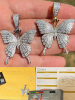 Load image into Gallery viewer, Custom Moissanite Pendant, Butterfly Iced Out Pendant
