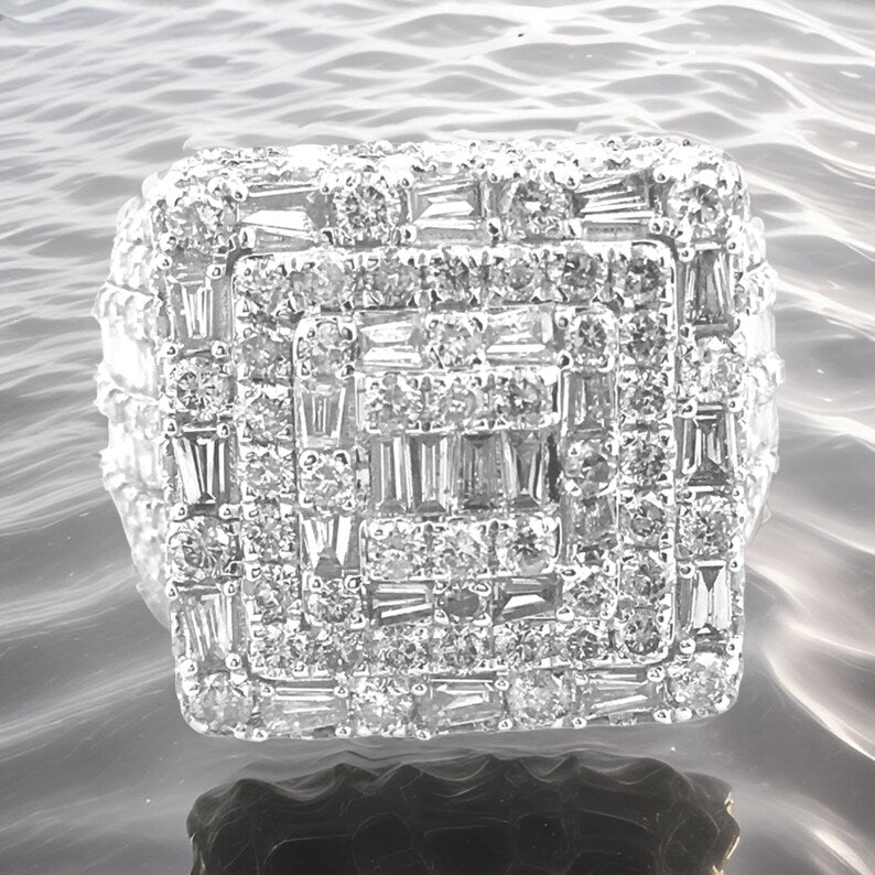 Luxury Oversized Moissanite Diamond Men's Ring