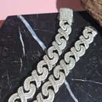 Load image into Gallery viewer, 12mm Silver Iced Out Infinity Chain,Baguette Hip Hop Necklace Chain for Women,Personalized Size Chain 16/18/20/22/24inch,Custom Gift for Her