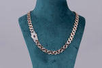 Load image into Gallery viewer, Cuban Link Chain Diamond Silver With Rose Gold
