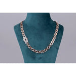 Load image into Gallery viewer, Cuban Link Chain Diamond Silver With Rose Gold
