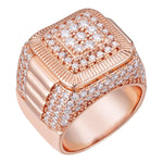 Load image into Gallery viewer, Mens Iced Out Ring Rose Gold Square Iced Out Ring
