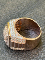 Load image into Gallery viewer, Mens Iced Out Ring Rose Gold Square Iced Out Ring
