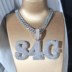 Load image into Gallery viewer, S4G Hip Hop Custom Large Name Pendant, Iced Out Diamond Nameplate Necklace
